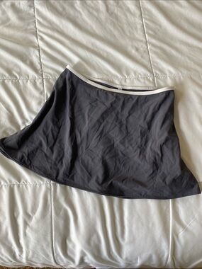 Calvin Klein Grey Skater Swim Skirt with White Trim